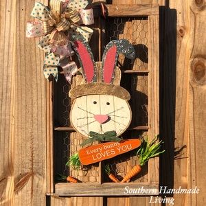 Easter Wall Decor on Wood Window Frame